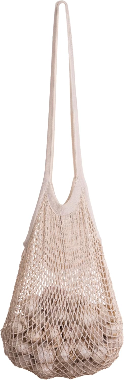 Cotton Mesh Onion Storage Bags - 100% Cotton, Reusable, and Washable Mesh Grocery Bags for Storing Garlic and Root Vegetables