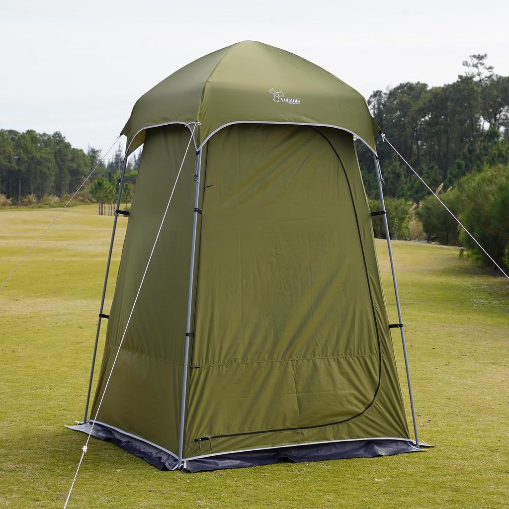 Vidalido Outdoor Camping Shower Tent Easy Setup Privacy Tent Changing Room Portable Camp Shower Tents for Camping with Floor, Waterproof Privacy Shelters Camping Toilet Tent