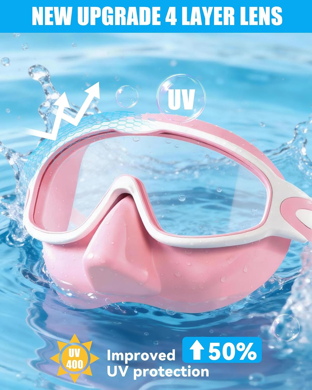Aegend Swim Goggles with Nose Cover for Adults, 2 Pack Wide View Swimming Goggles Anti-Fog/UV No Leak for Men & Women