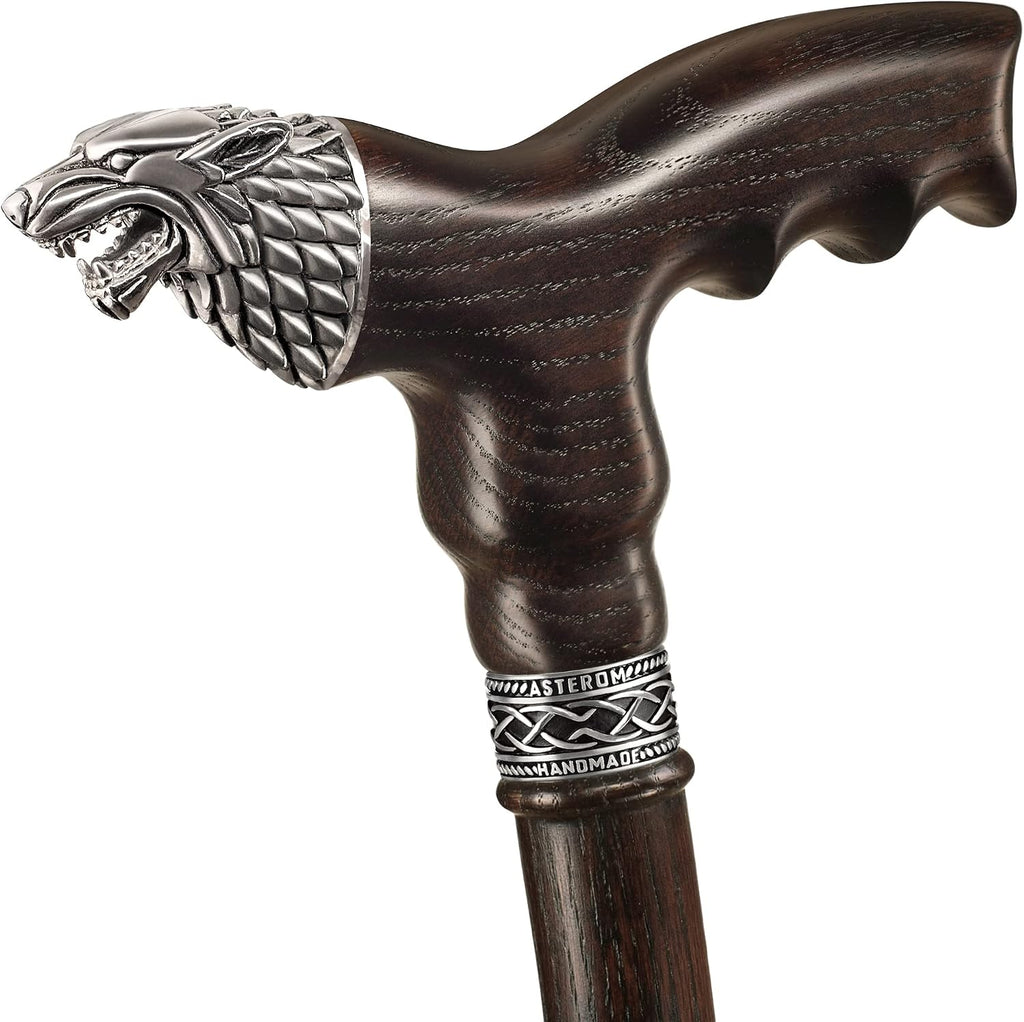 Asterom Wooden Canes for Men, Handcrafted Men's Walking Cane, Oak Wood
