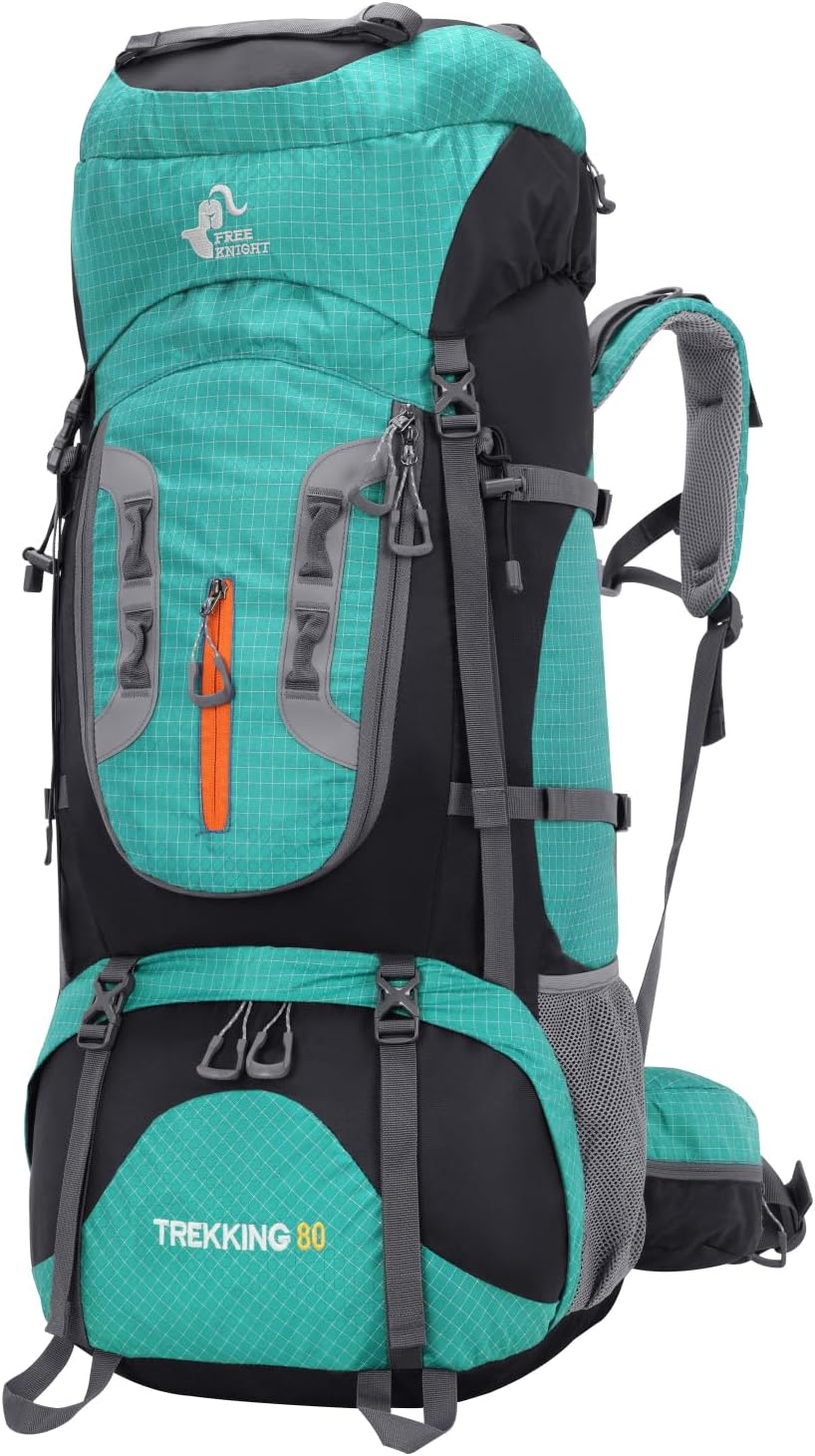 Bseash 80L Waterproof Hiking Camping Backpack with Rain Cover, Lightweight Outdoor Sport Travel Daypack for Climbing Touring