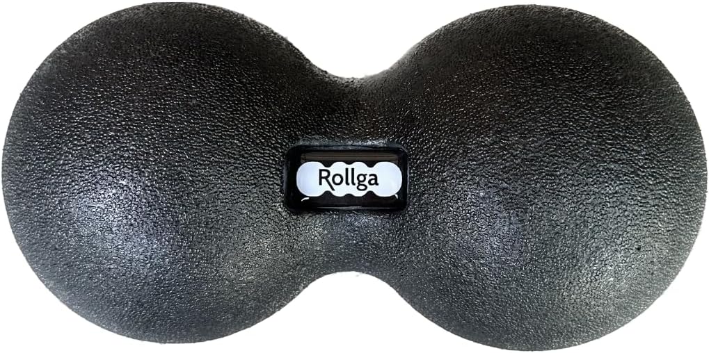 Rollga Peanut - The Better Peanut Ball Roller for Deep Tissue Massage, Mobility, Physical Therapy, Double Lacrosse Ball Massage, Back Pain, Myofascial Release, Muscle Knots, Suboccipital, & Acupoint