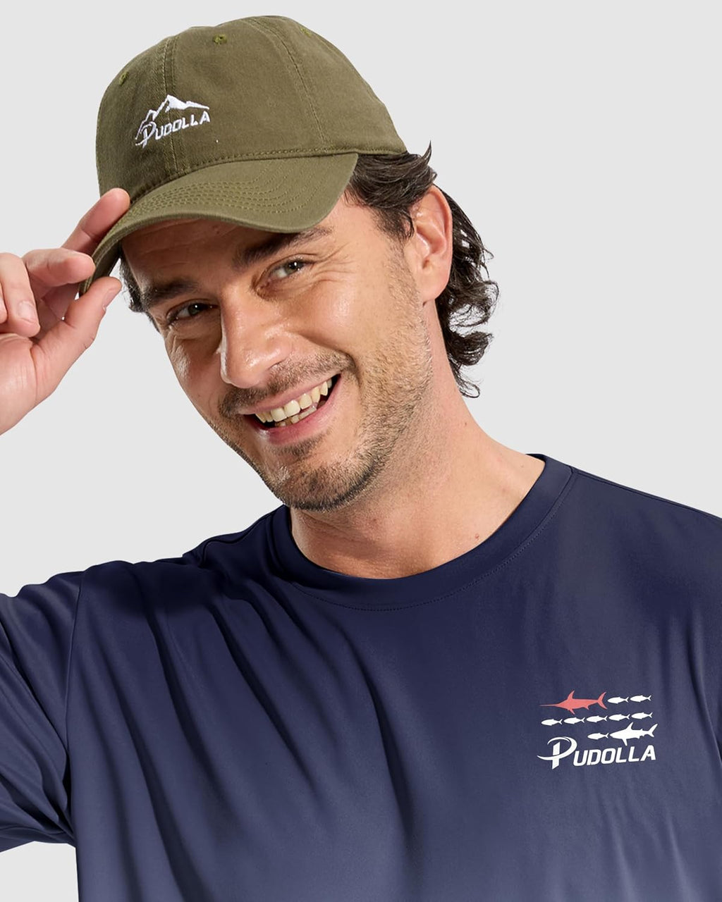 Pudolla Men's Fishing Swim Graphic Shirts Short Sleeve Sun Protection UV UPF 50+ SPF Tee Quick Dry Lightweight Water Tops