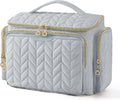 BAGSMART Travel Toiletry Bag, Large Wide-open Travel Bag for Toiletries, Makeup Cosmetic Travel Bag with Handle-Grey