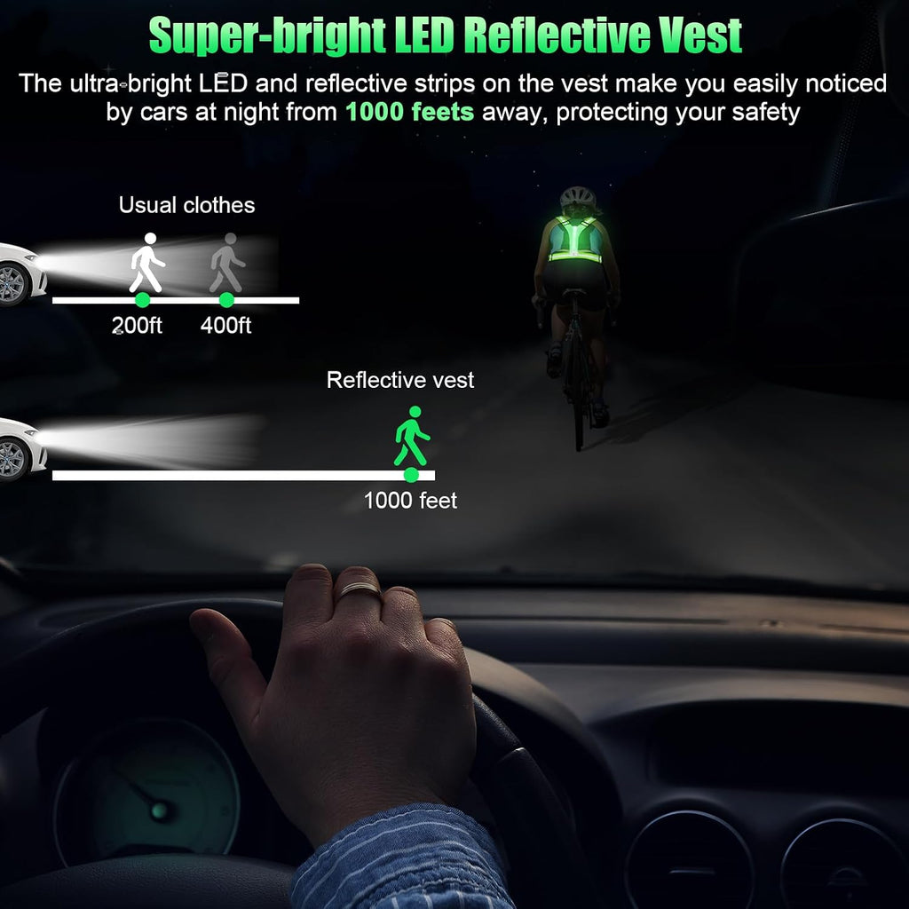 LED Reflective Vest Running Gear 5 Colors Light Up Reflective Running Vest