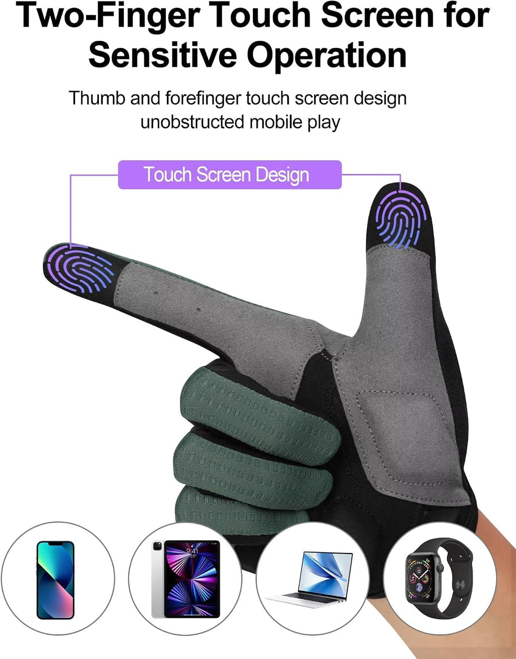INBIKE Cycling Gloves for Men Women, Shock-Absorbing Memory Gel Padded Biking Gloves, Bicycle Breathable Touchscreen Reflective Full Finger Bike Gloves