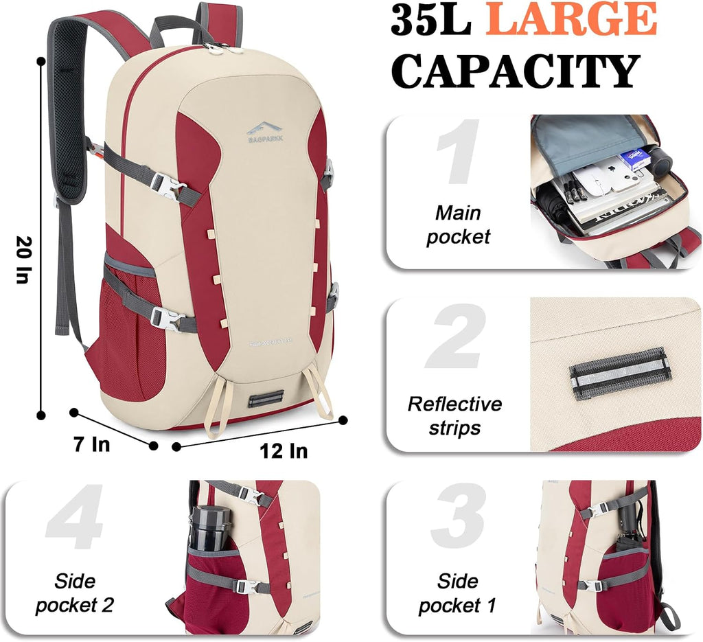 BAGPARKK 35L Ultra Lightweight Foldable Packable Hiking Backpack