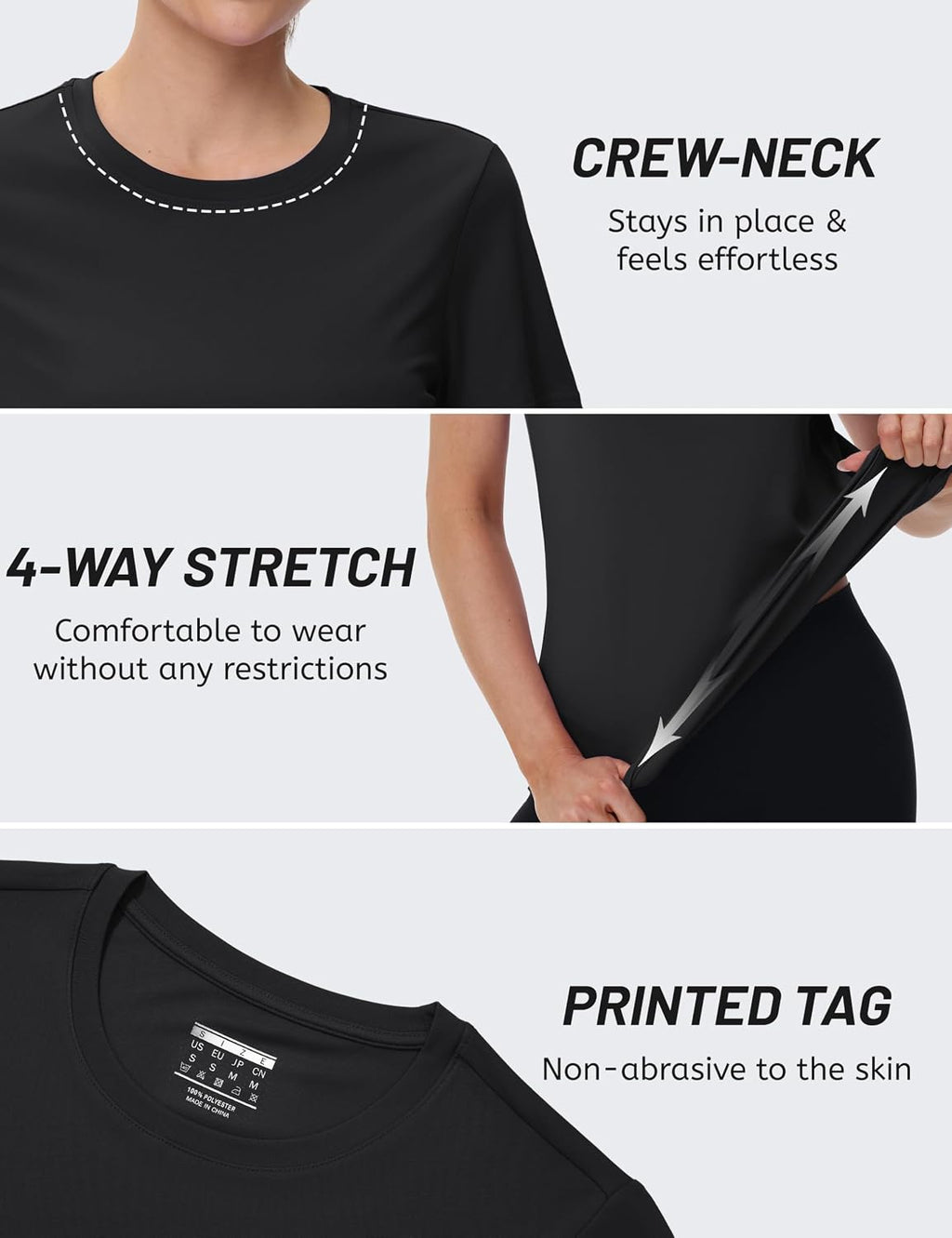 TACVASEN Women's Short Sleeve Workout Shirts UPF 50+ Sun Protection Quick Dry Athletic Tops for Running Gym Tee
