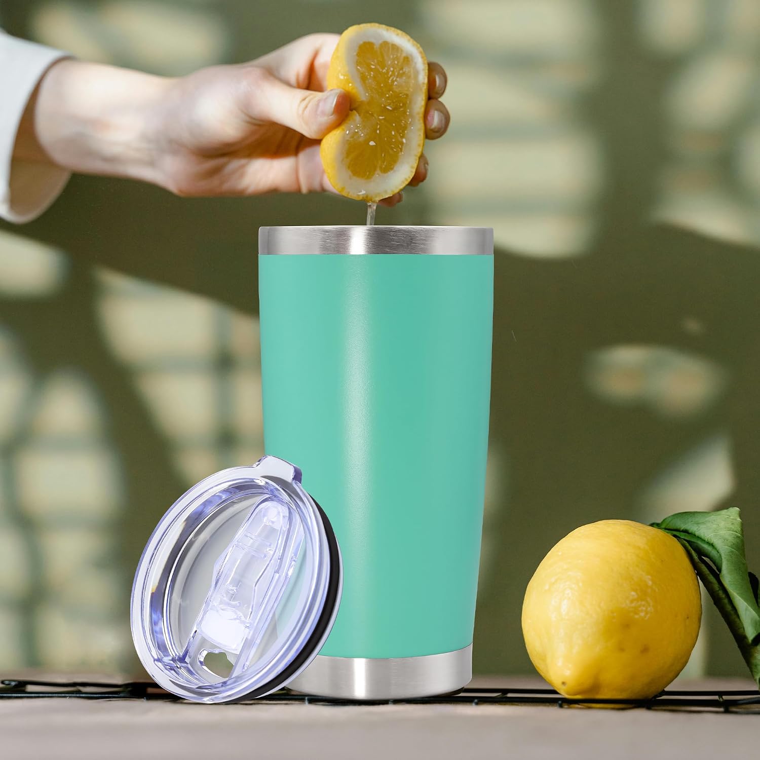 20oz Tumbler Stainless Steel Tumbler Coffee Tumbler with Lid Light Blue, 12P
