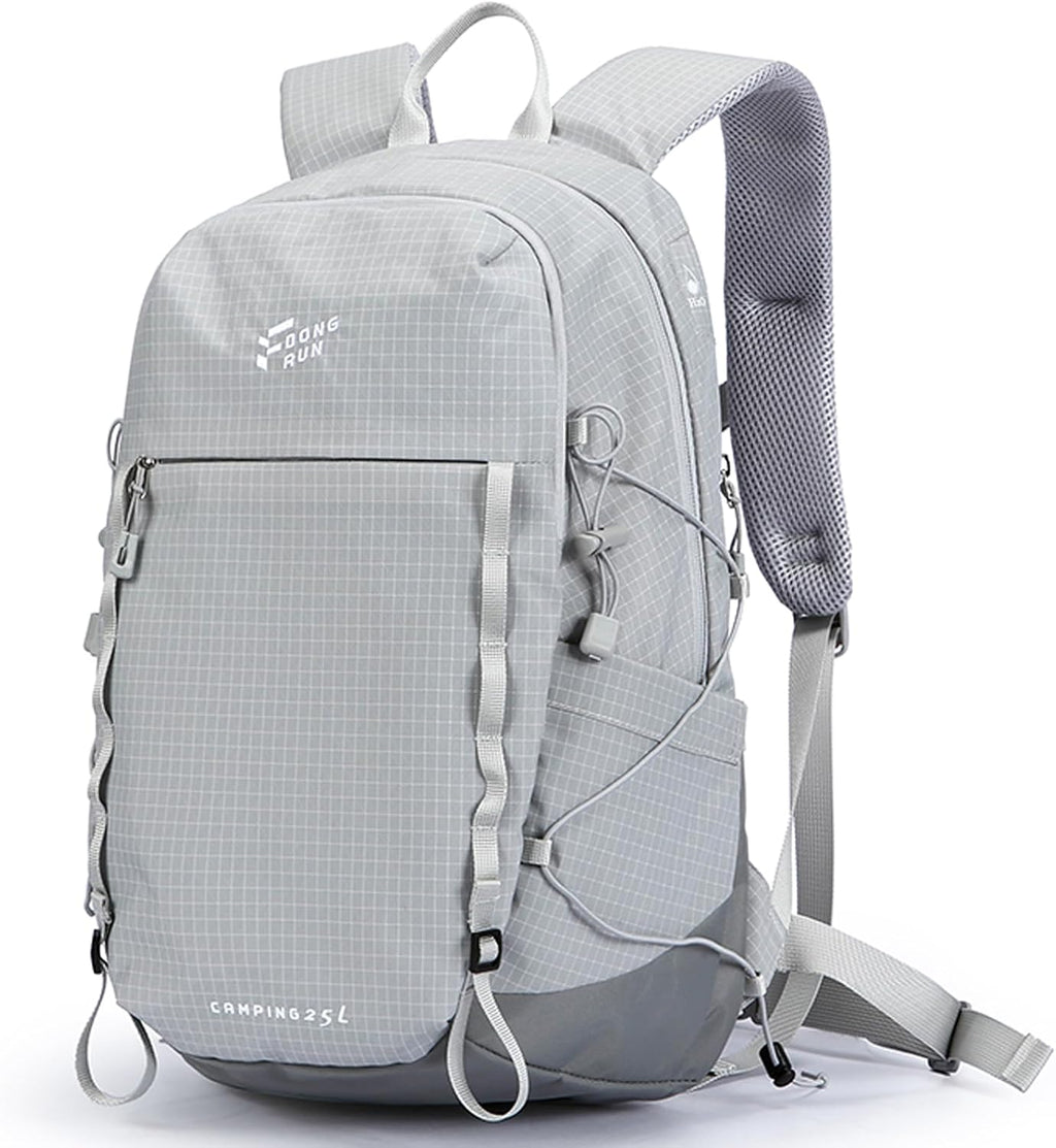 23L Lightweight Hiking Backpack, Travel Daypack with Pole Holder, Gray