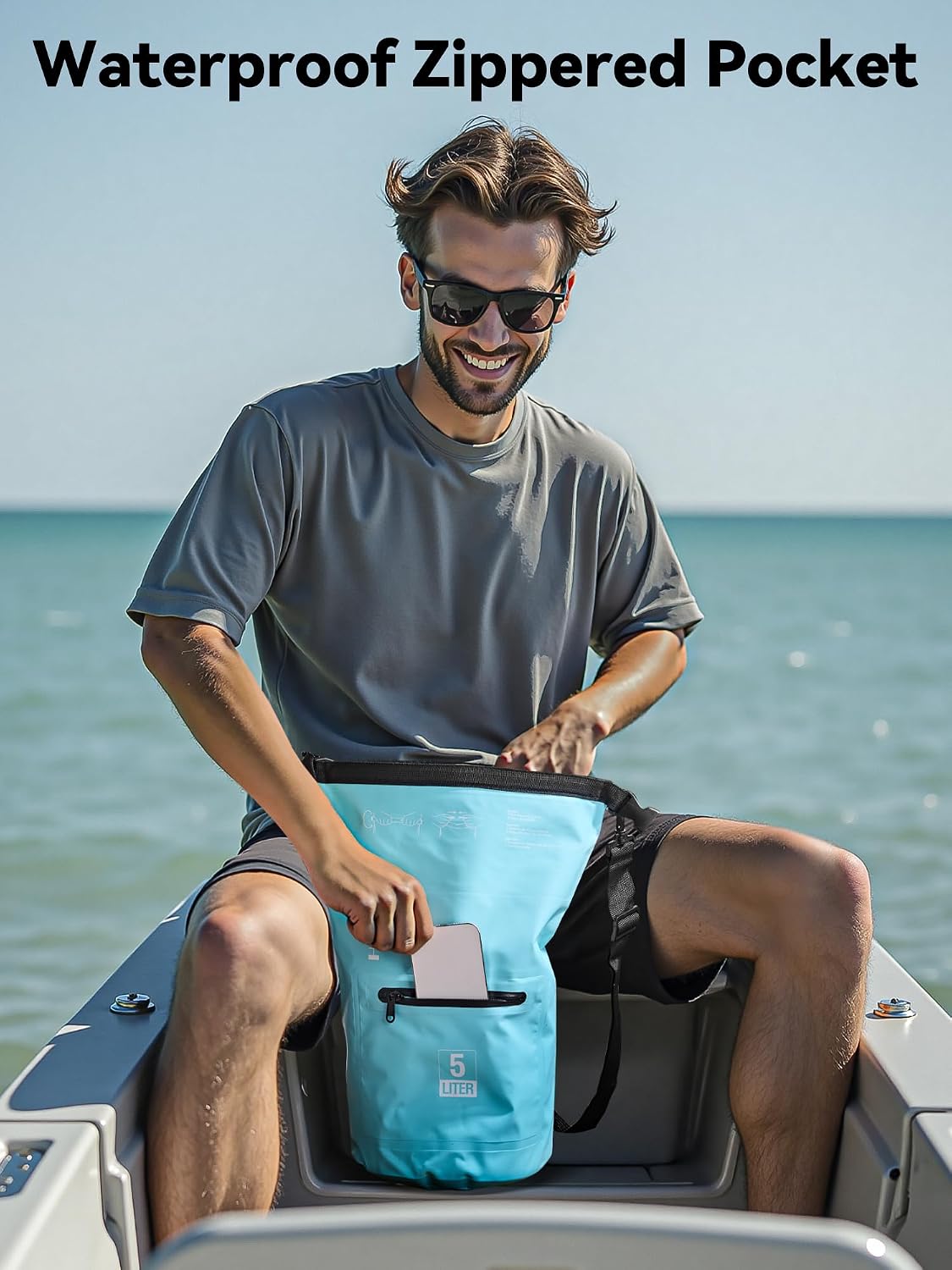 HEETA Waterproof Dry Bag Backpack with Zippered Pocket 5L/10L/20L/30L/40L