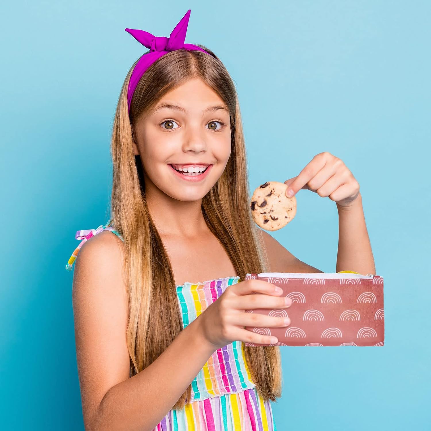 6 Pcs Reusable Snack Bag for Kid School Lunch Adult Portion Washable Fabric