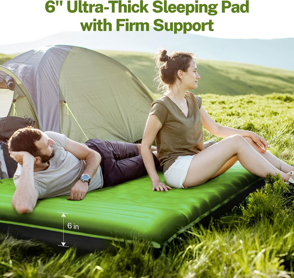 OGERY Double Sleeping Pad for Camping, 6" Extra-Thick Reinforced