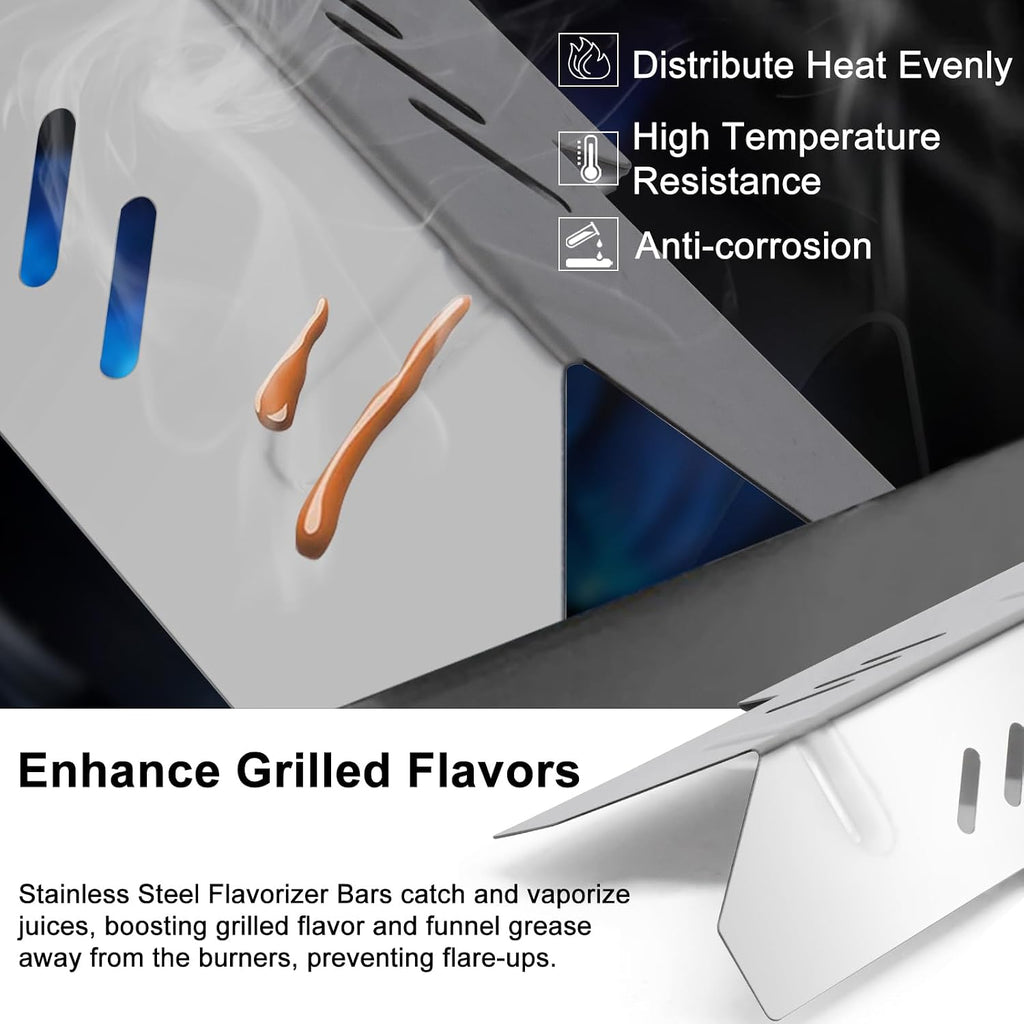 Criditpid Grill Replacement Parts for Dyna Glo DGF350CSP DGF350CSP-D 2 Burner Grill, Stainless Steel Grill Heat Tents & Grill Grates Kit for Dyna-Glo DGF350CSP Grill.