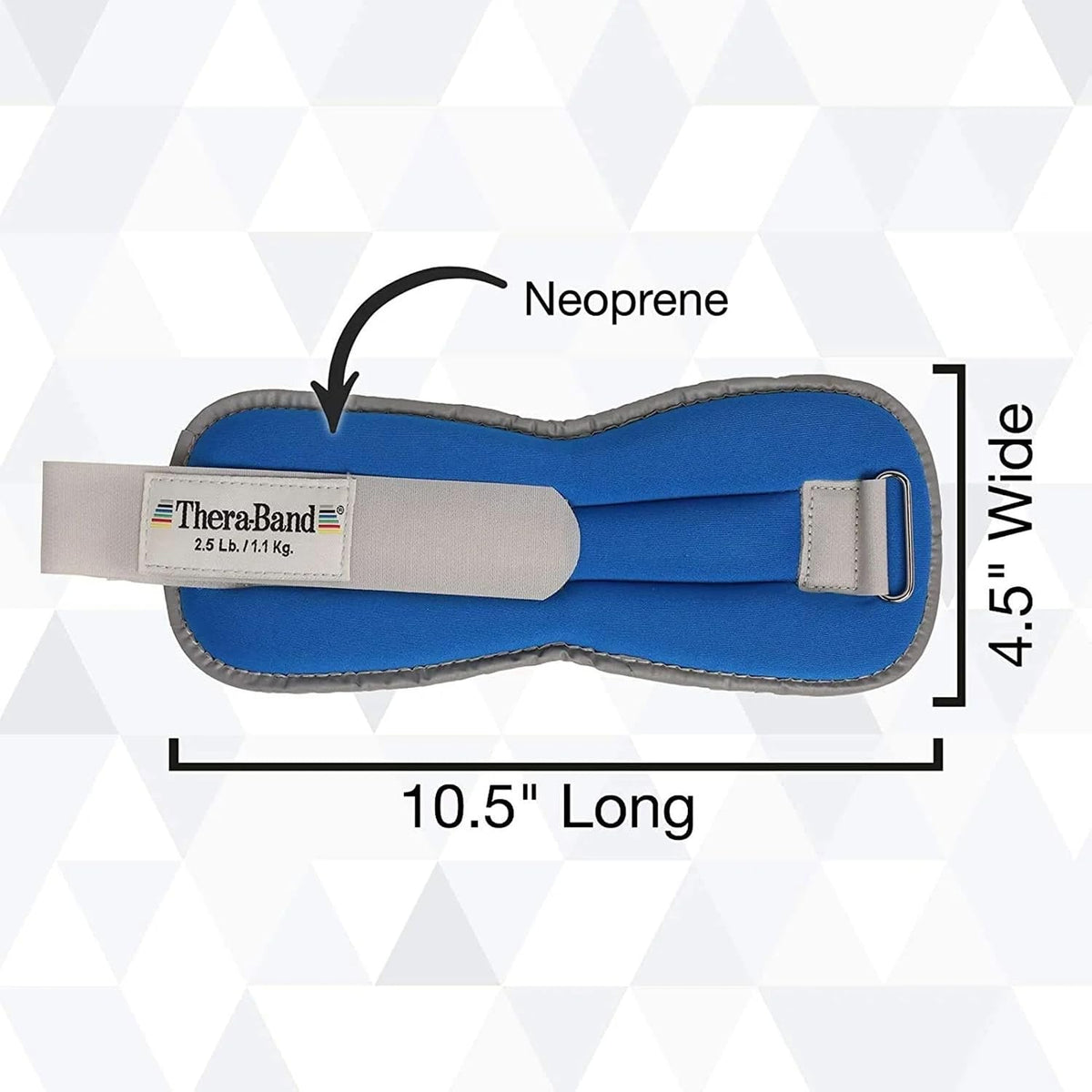 THERABAND Ankle Wrist Weights, Leg Weight, Cuff, 2.5 lb, 2-Piece Set, Blue