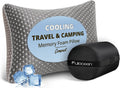 Adjustable Small Cooling Memory Foam Pillow for Travel, Camping & Airplane