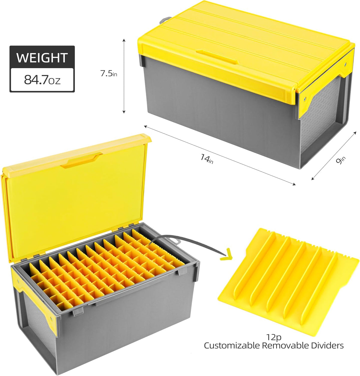 RUNCL Fishing Large Tackle Box – Rigid Hard Lure Organizer for Hard Bait Storage, Capacity Multi-Slot Organizer for Home Storage & Outdoor Freshwater and Saltwater Fishing