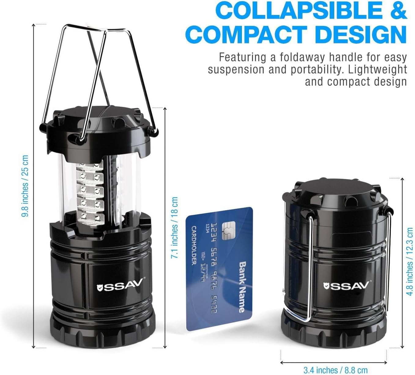 SSAV Battery Powered LED Lanterns (Batteries Included) (3 Pack)