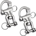 Swivel Eye Snap Shackle 316 Stainless Steel Quick Release Shackle Marine Grade Sailing Halyard Hardware, Clevis Swivel Sailing Rigging Shackles