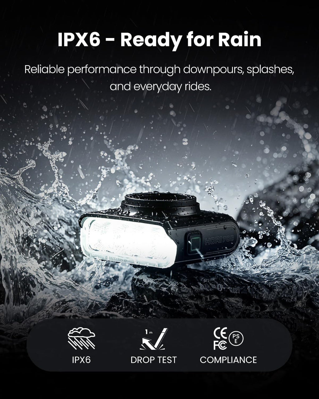 Magicshine Hori 700 Bike Light Compatible with Garmin, Slim 1.26in Design