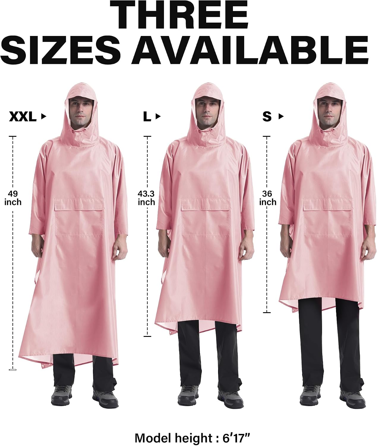 iCreek Hooded Rain Poncho Packable Waterproof Unisex Raincoat with Pocket