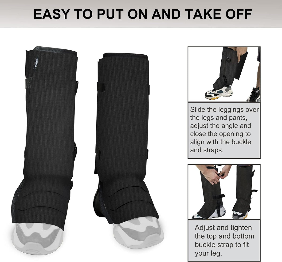 MDSTOP Snake Gaiters Leg Guards, Waterproof Snake Guards, Adjustable Snake Bite Protection for Lower Legs, Snake Chaps for Men & Women, Snake Proof Gaiters for Hunting,Outdoor and Farm Working