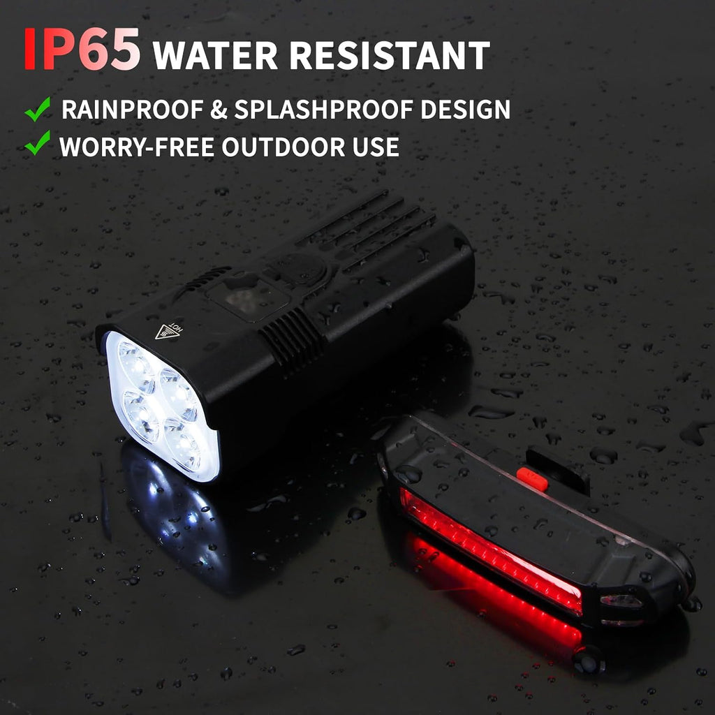Bike Light for Night Riding, 2000LM/1000LM Bicycle Headlight & Taillight, Multiple Modes,3000mAh/2000mAh USB C Rechargeable Waterproof LED Bright Bike Headlights for Cyclists and Commuters