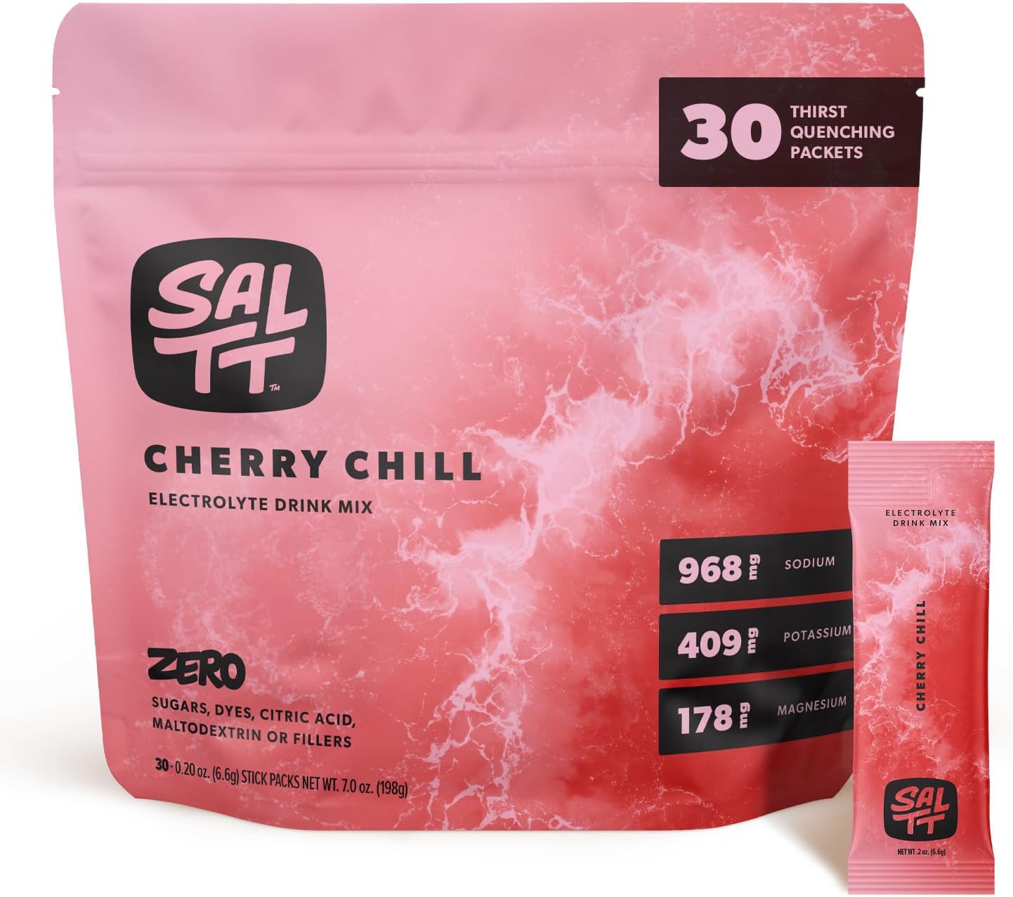 SALTT Electrolyte Packets - Cherry Chill (30 Sticks) - Zero Sugar