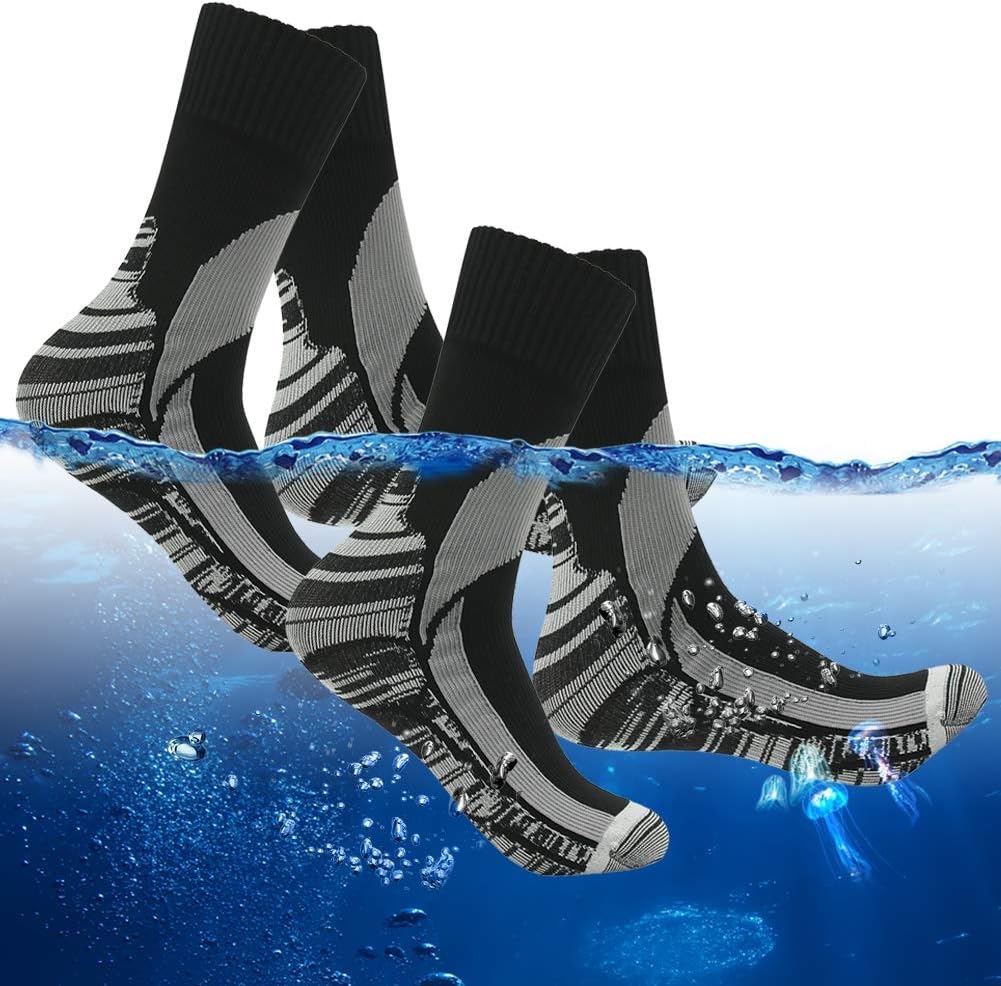 RANDY SUN Waterproof Socks, Unisex Hiking Wading Trail Running Kayaking Crew Socks