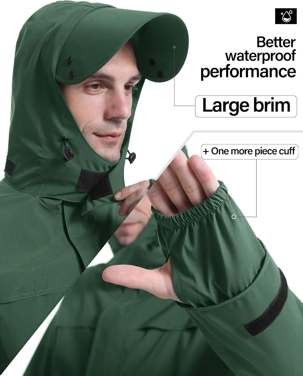 iCreek Rain Suit Waterproof Breathable Lightweight 2-Piece Rain Gear Unisex