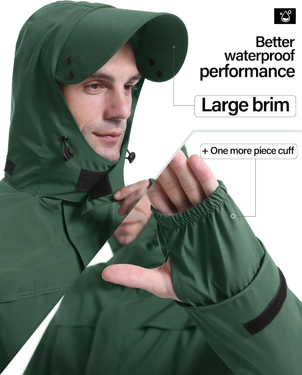 iCreek Rain Suit Waterproof Breathable Lightweight 2-Piece Rain Gear Unisex