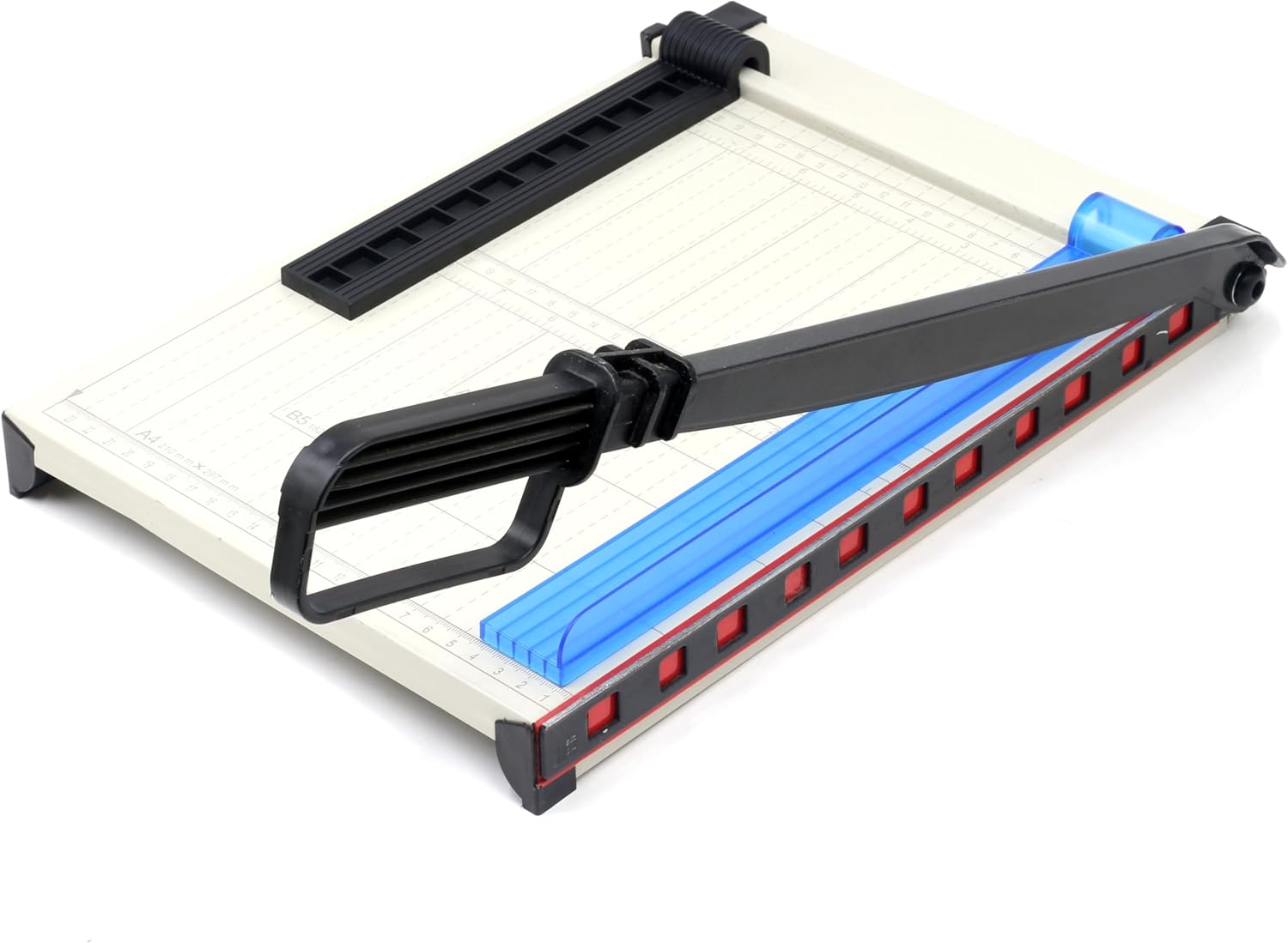 TEXALAN(R) Paper Cutter Letter Size Paper Trimmer 12” Cut Length 12 Sheet Capacity Guillotine Paper Photo Cutter with Magnet Clamp, Paper Guide, Size Guideline
