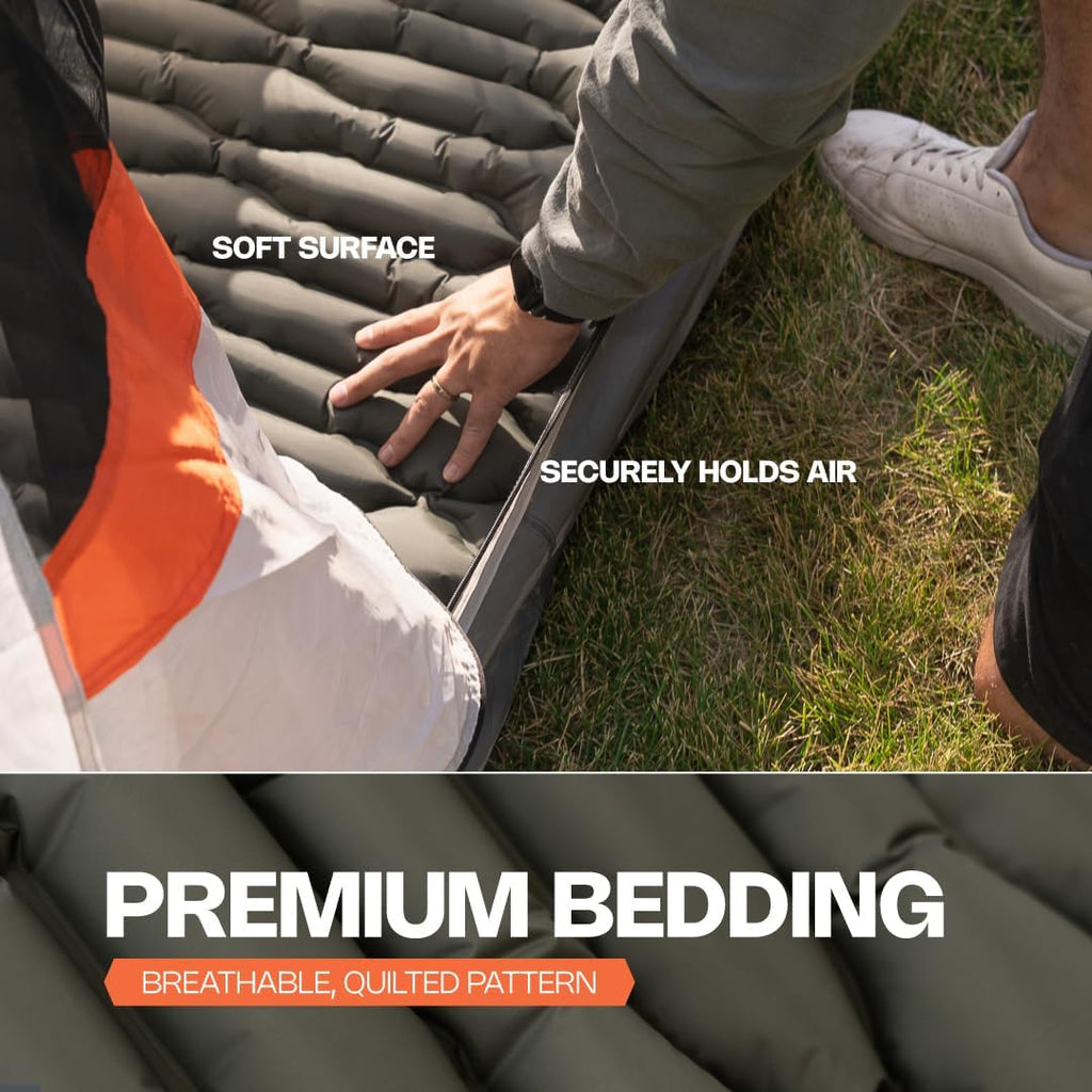 ANGORA BRANDS Inflatable Sleeping Pad for Camping & Backpacking | R-3 Value, 2.1" Thick, 25" Wide | Compact Lightweight Sleeping Mat for Hiking, Travel & Outdoor Use