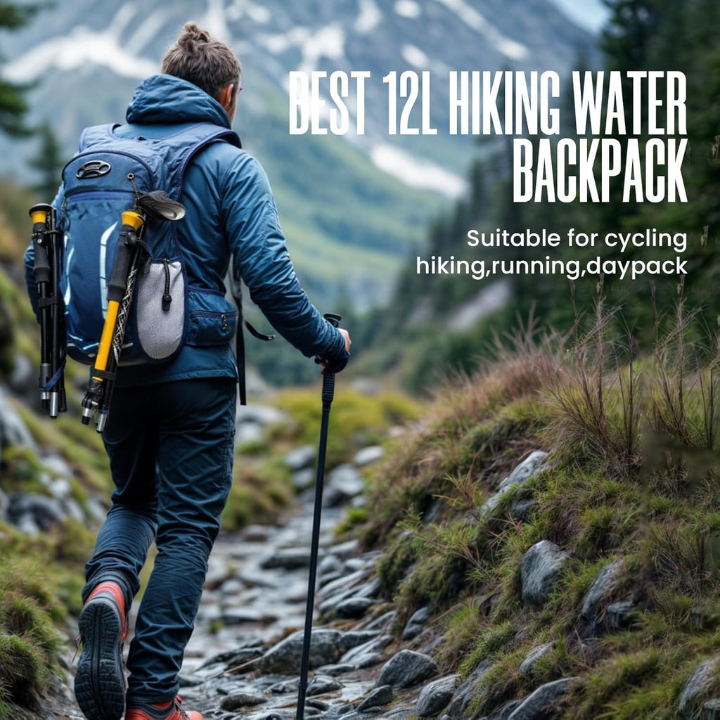 12L Hydration Backpack for Men Women,Lightweight Hydration Pack with 2L Water Bladder, Water Backpack for Cycling,Hiking,Rave,Biking and Running Outdoor Activities