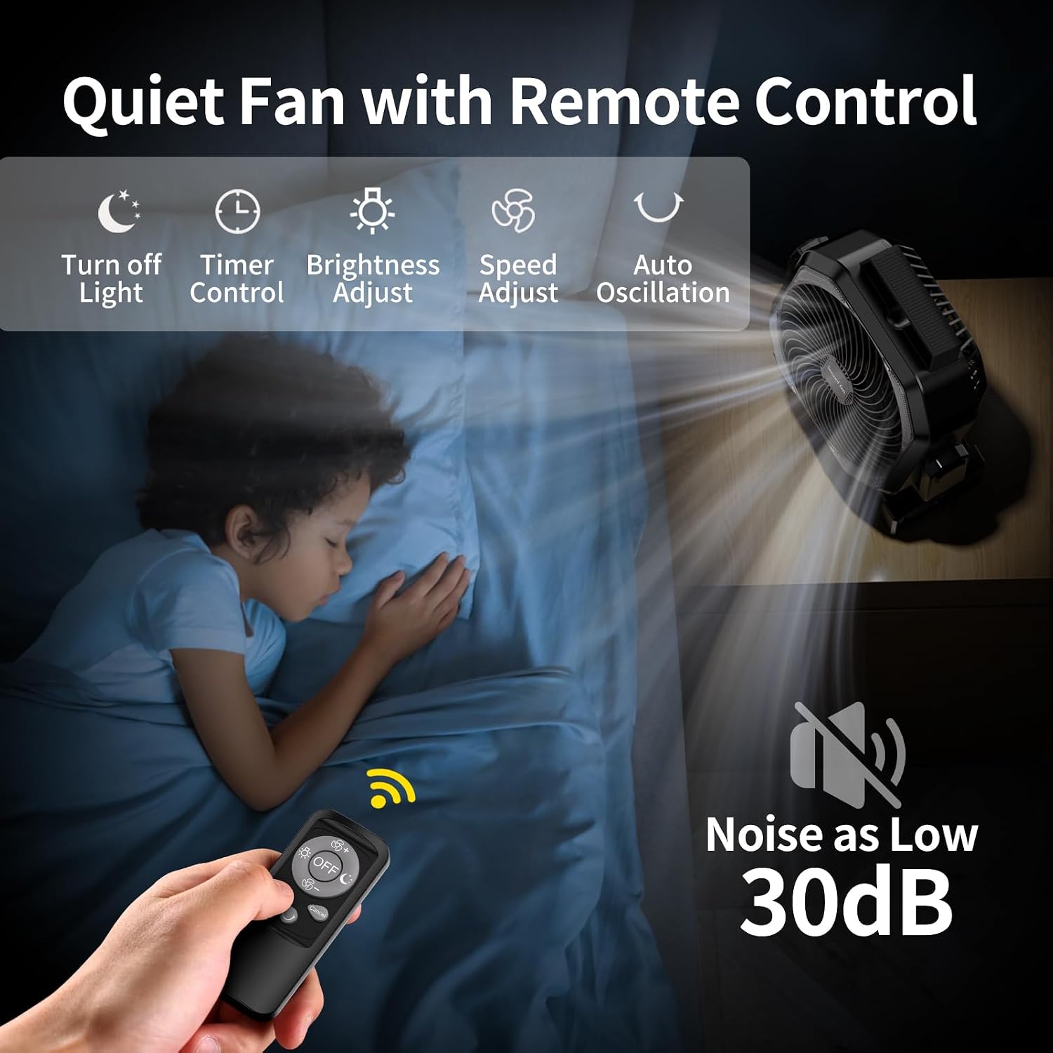 Socool Camping Fan with Light, 20000mAh Rechargeable Battery Fan with Remote, 112Hrs & 8 Speeds, Digital Display, Timer, Auto Oscillation, 270° Pivot & Hook for Outdoor Tent, Hurricane, Power Outage