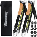 Collapsible Trekking Poles for Hiking-Lightweight Adjustable Walking Sticks with 7075 Aluminum,Anti-Shock,Quick Lock&Cork Grips for Men/Women, Camping, Backpacking, Mountaineering, 2 Pcs