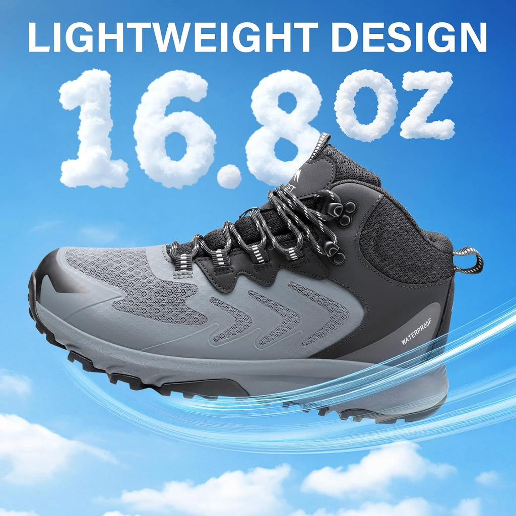 Men's Waterproof Hiking Boots Lightweight Comfortable Outdoor Walking Trail Boots Shoes
