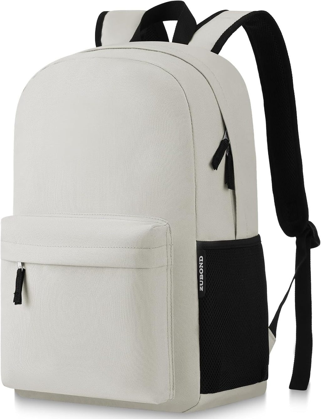ZUBOND Unisex Black Backpack for School & Travel - Lightweight Laptop Backpack Fits 15.6 Inch Notebook, Water Bottle Pocket - Ideal for Teens, College Students, Adults
