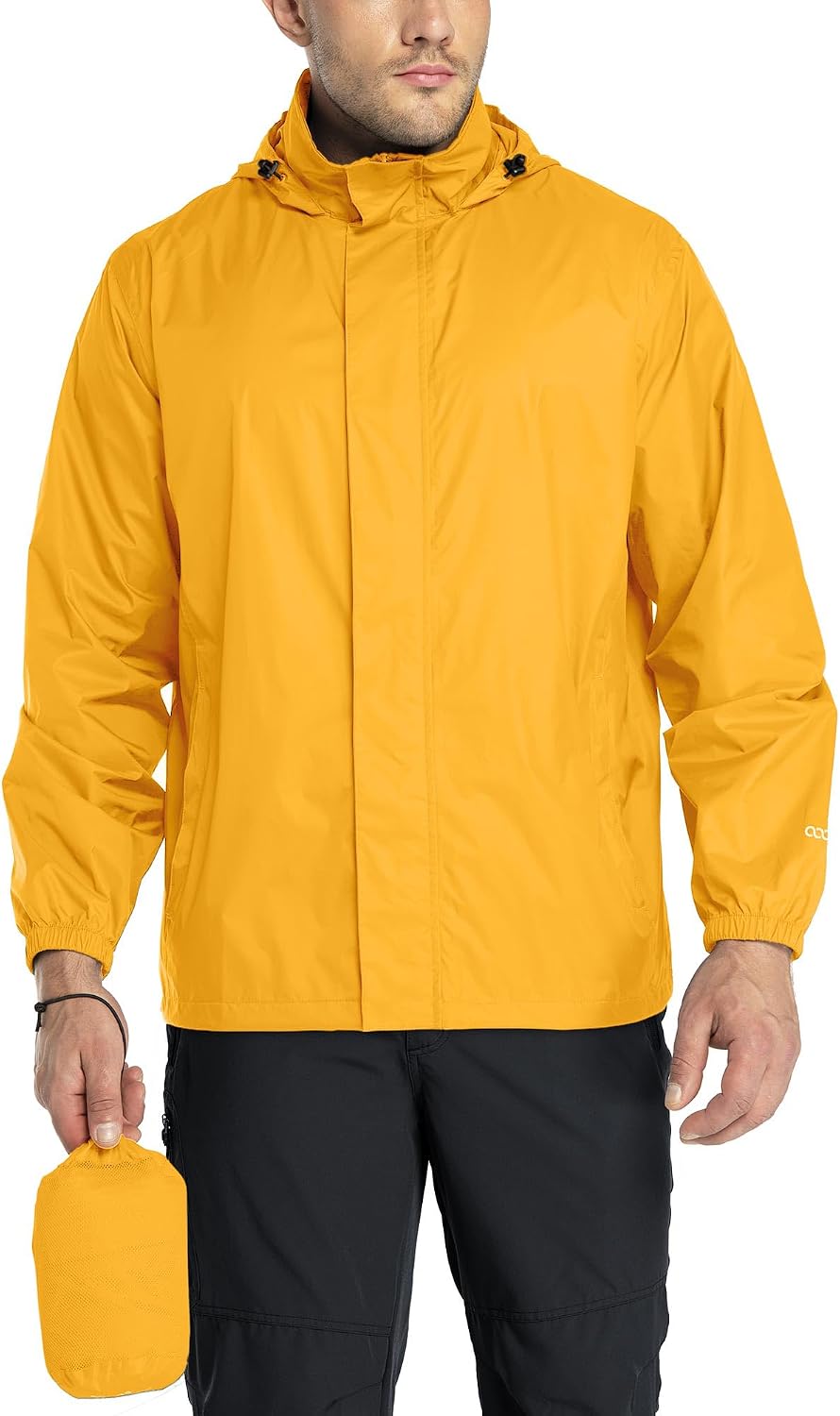 33,000ft Men's Packable Rain Jacket Lightweight Waterproof Golf Raincoat