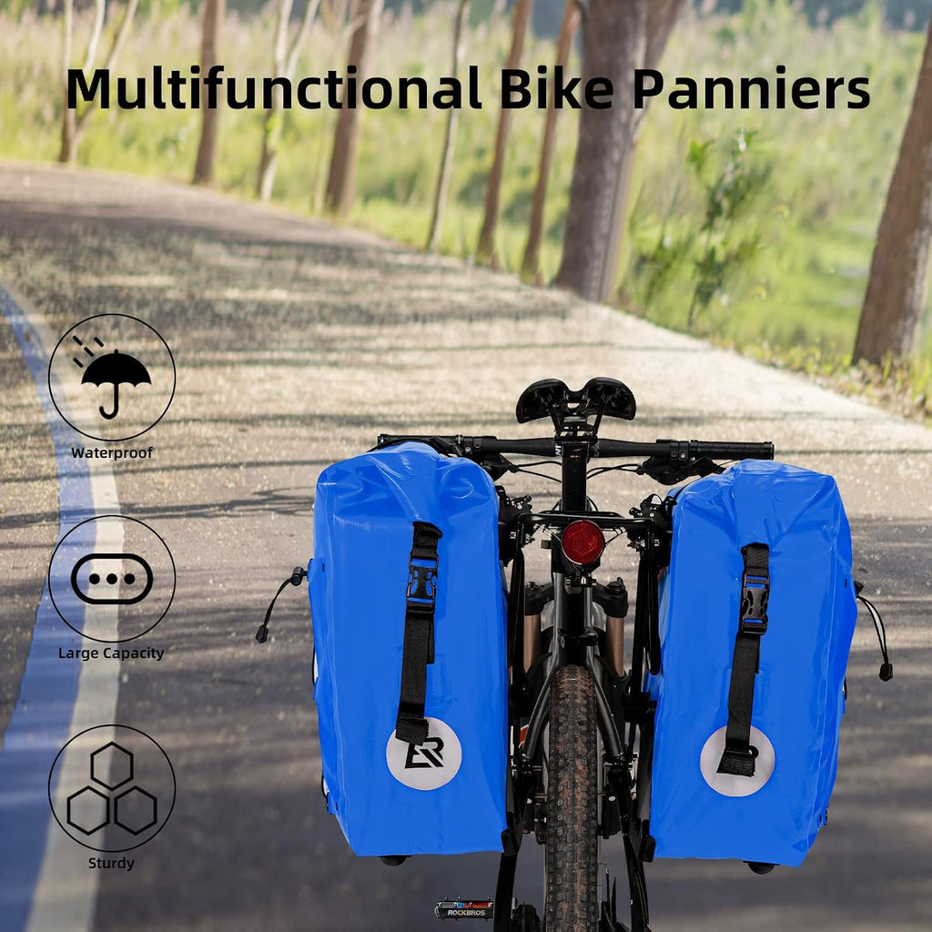 ROCKBROS Bike Panniers Waterproof Max 30L Capacity Cycling Traveling 2 Pack