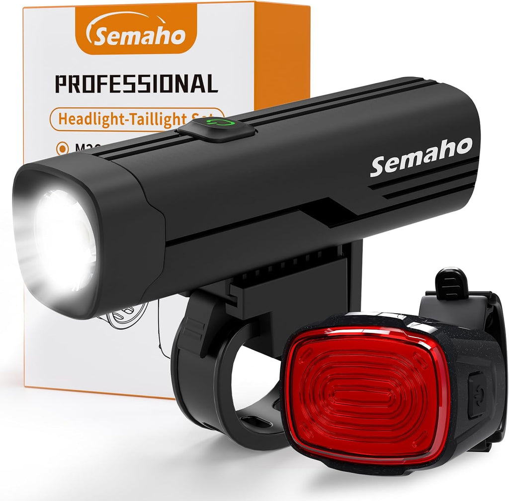 Bike Lights for Night Riding, Rechargeable Bicycle Light Front and Back, IP66 Waterproof, 4+6 Modes Headlight Taillight Set for Safety Urban Commuting