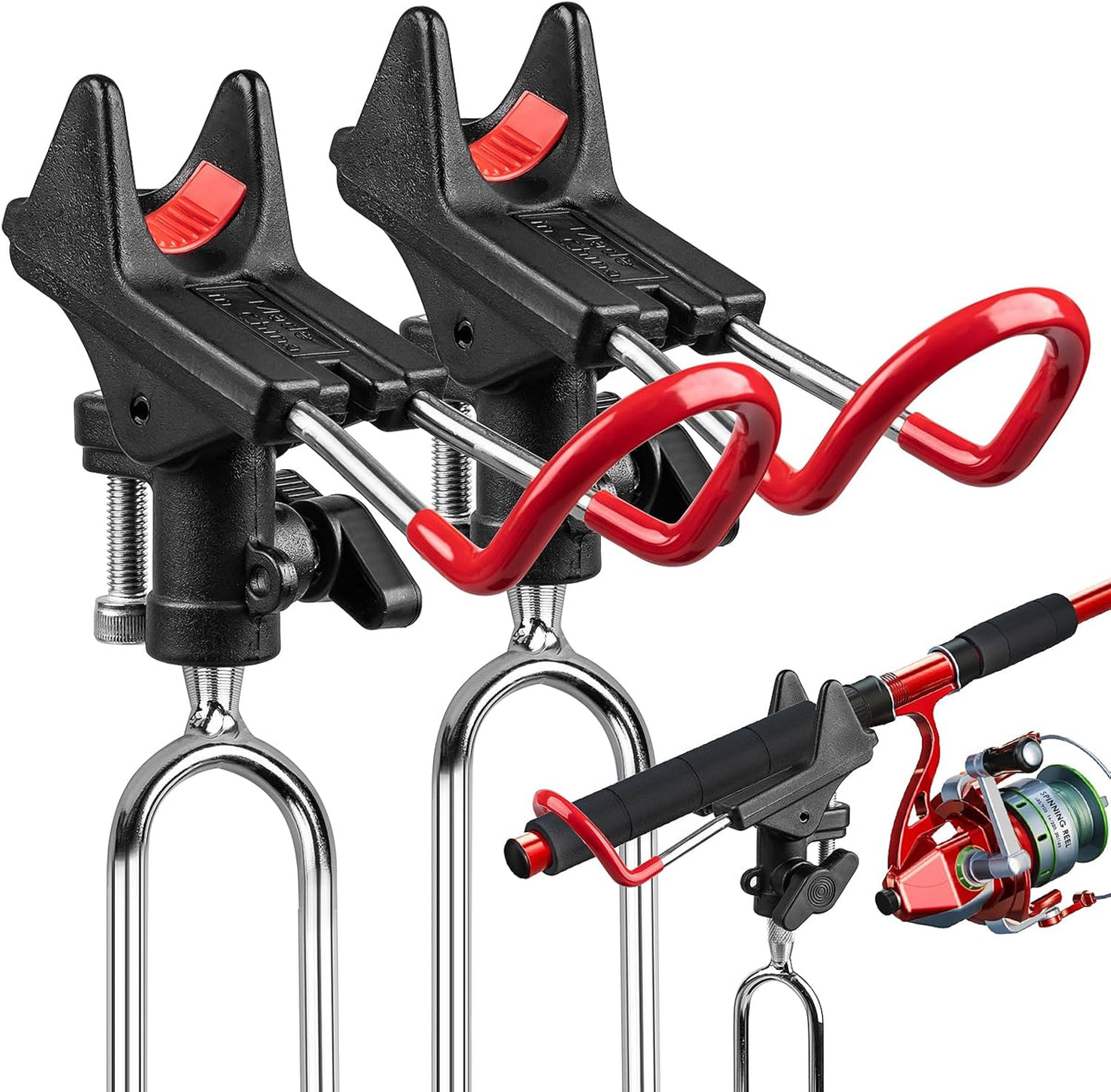 2Pack Fishing Rod Holders, 360 Adjustable Ground Bank Fishing Pole Stand