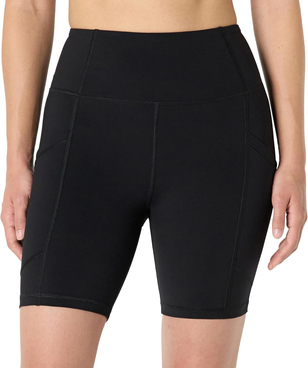Amazon Essentials Women's Active Total Train High Waist 7" Gym Workout Biker Shorts with Pockets