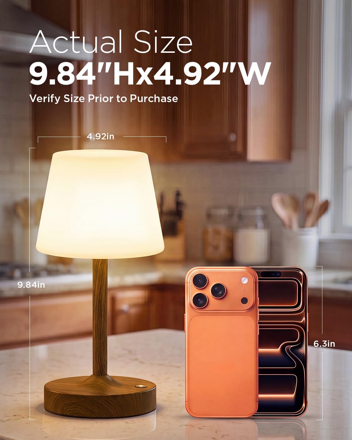 IP65 Waterproof Rechargeable Shower Lamp, Cordless Bathroom Touch Lamps