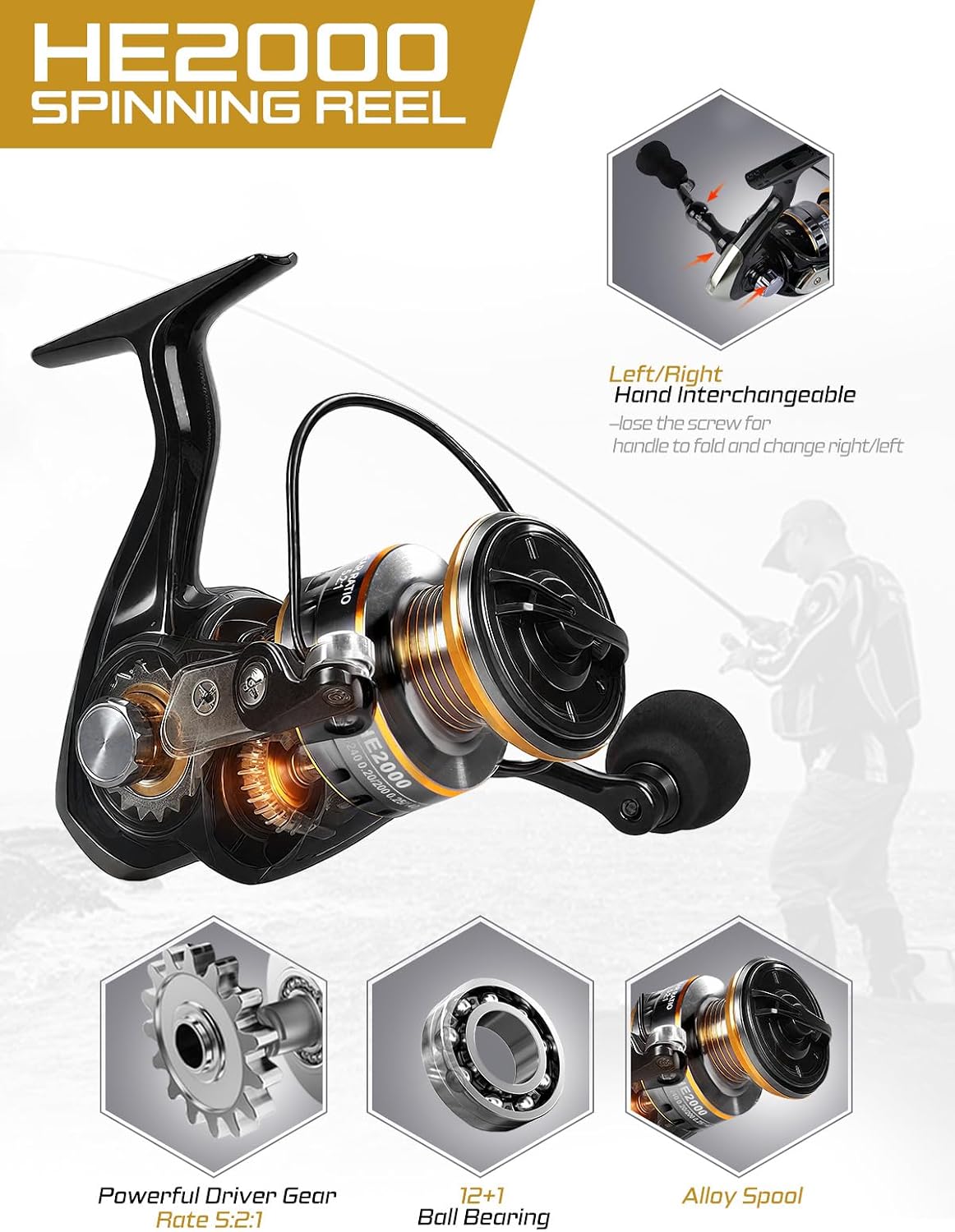 Fishing Pole Kit, Carbon Fiber Telescopic Fishing Rod and Reel Combo with Spinning Reel, Line, Bionic Bait, Hooks and Carrier Bag for Adult Teens Beginners
