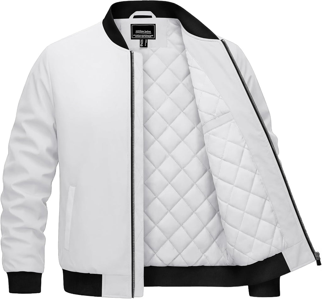 Cotrasen Men's Bomber Jacket Fall Winter Windbreaker Warm Quilted Coats