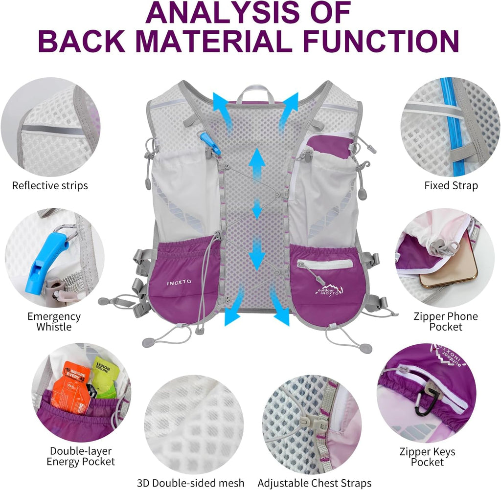 IX INOXTO Running Vest Hydration Backpack, Lightweight Running Backpack
