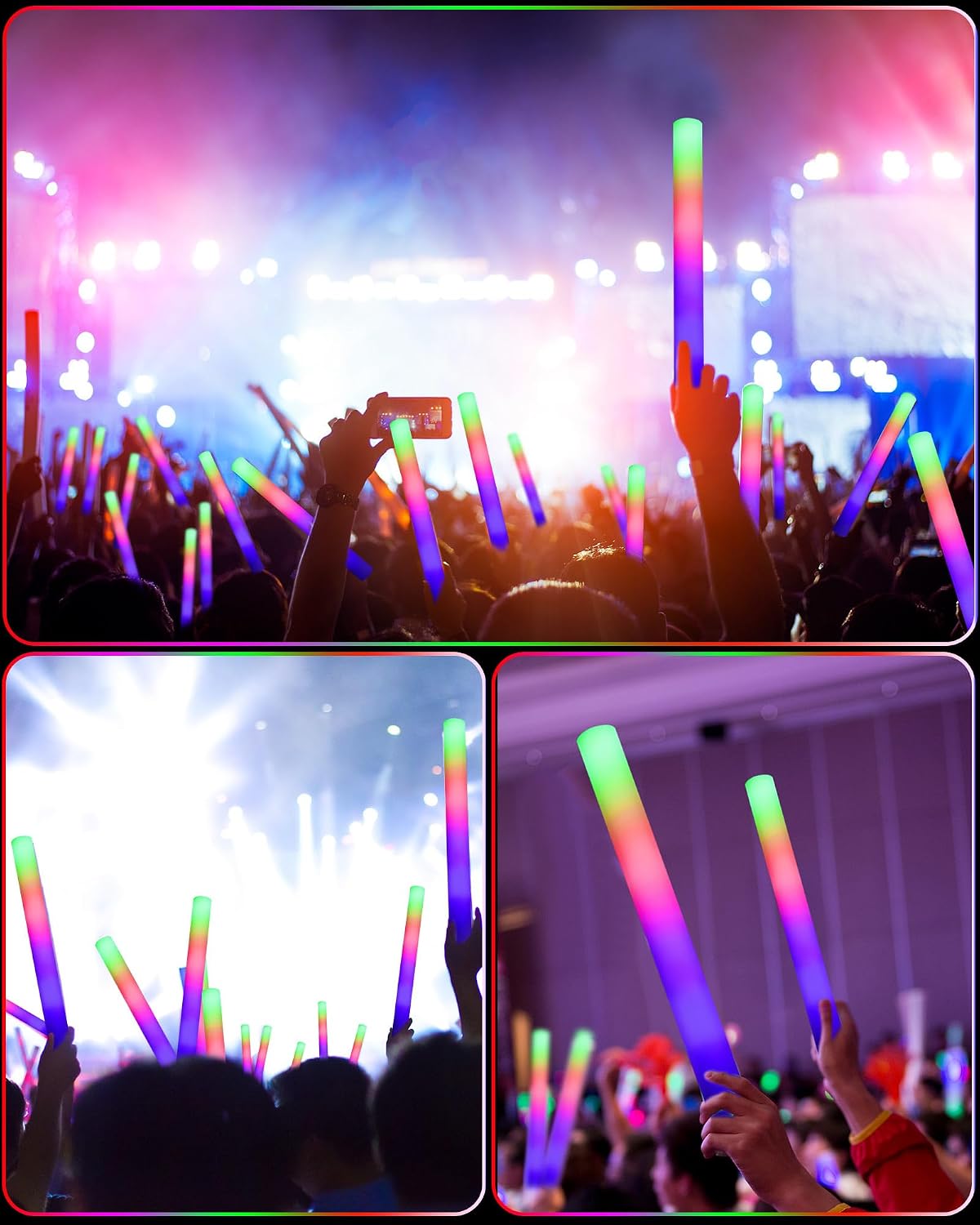 Maitys 80 Pcs Foam Stick Light up Glasses, Glow in the Dark Party Supplies