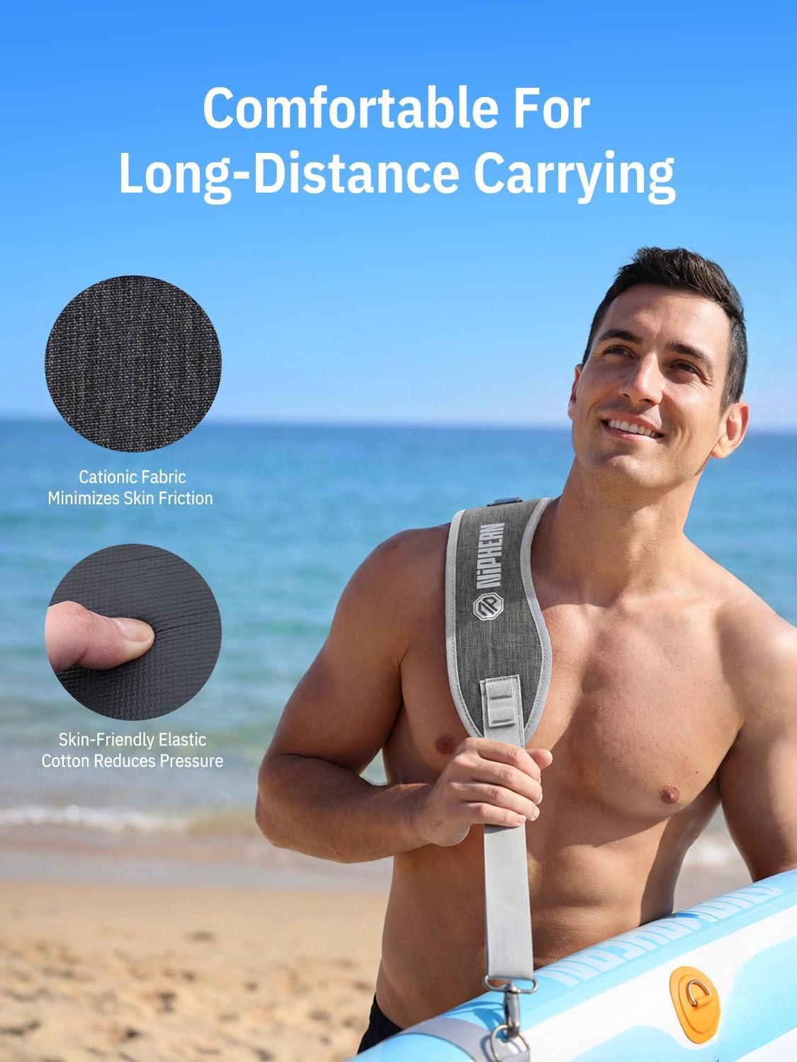 niphean SUP Carrying Strap, Adjustable Shoulder Strap for Paddleboard