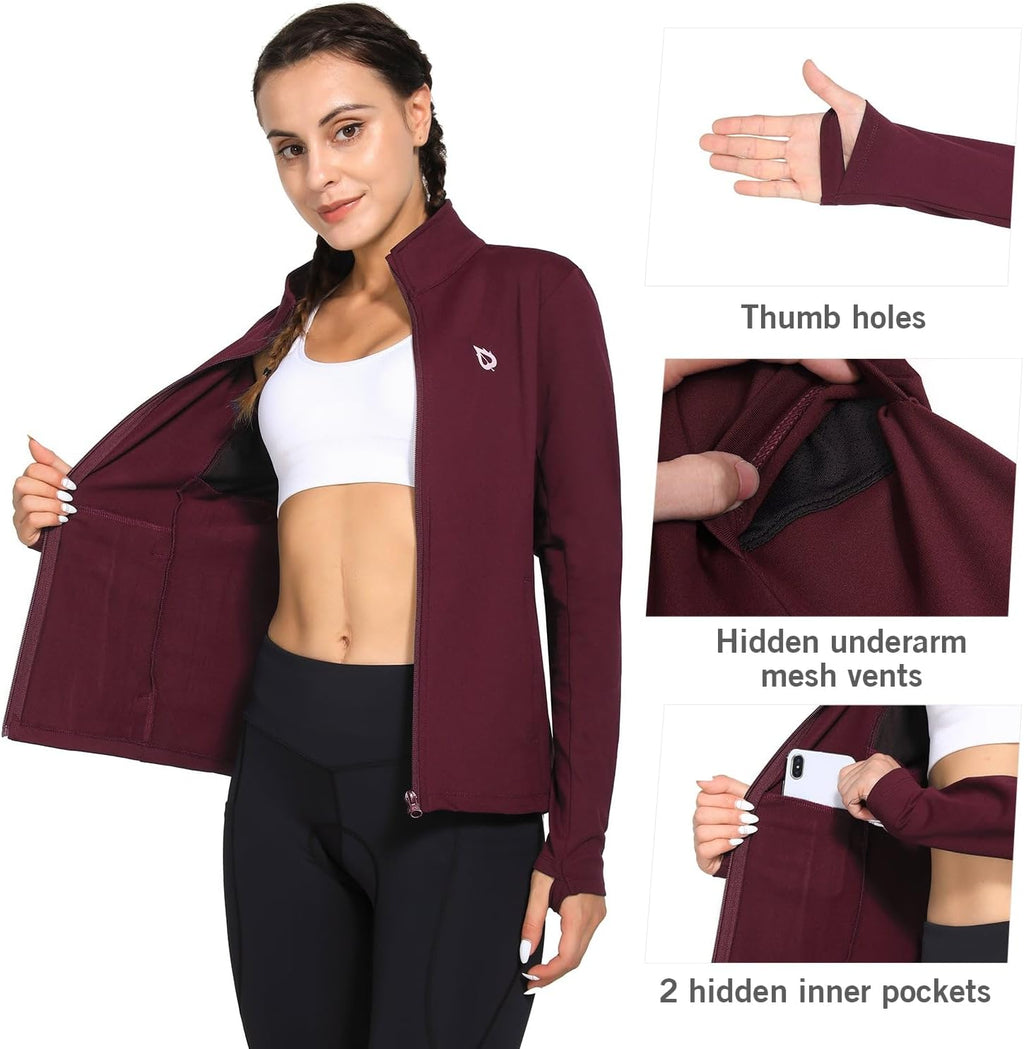 baleaf Women's Fleece Running Jacket Winter Gear Water Resistant Cycling